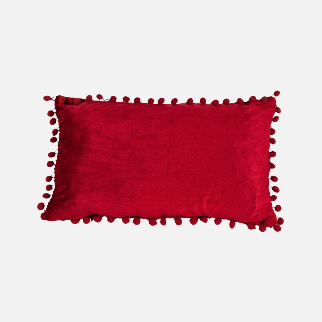 Funda de Cojín con Pompones