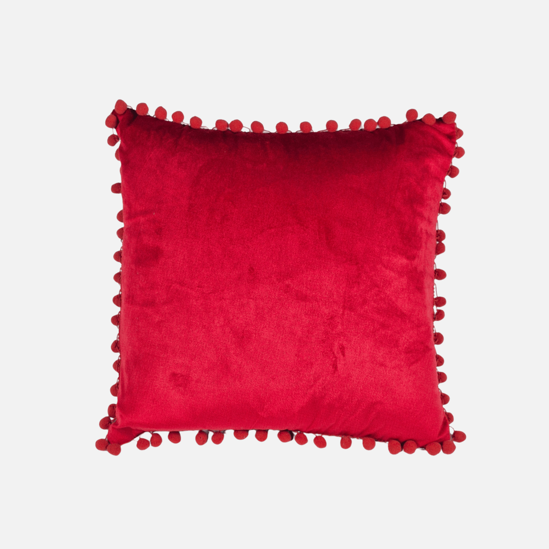 Funda de Cojín con Pompones