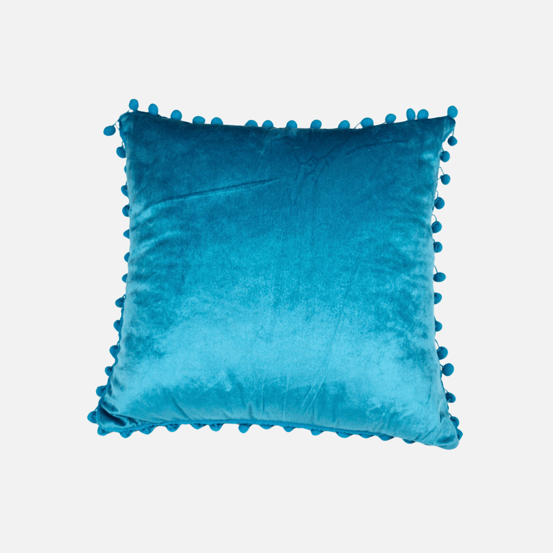 Funda de Cojín con Pompones
