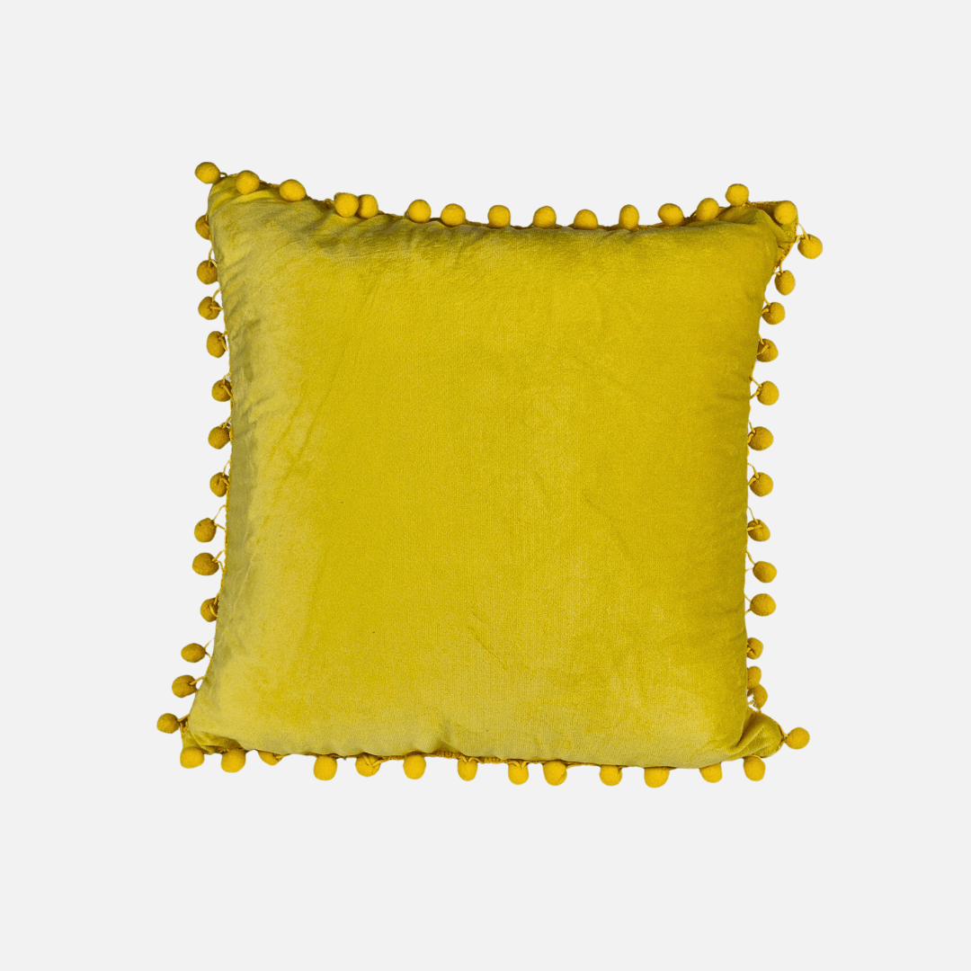 Funda de Cojín con Pompones