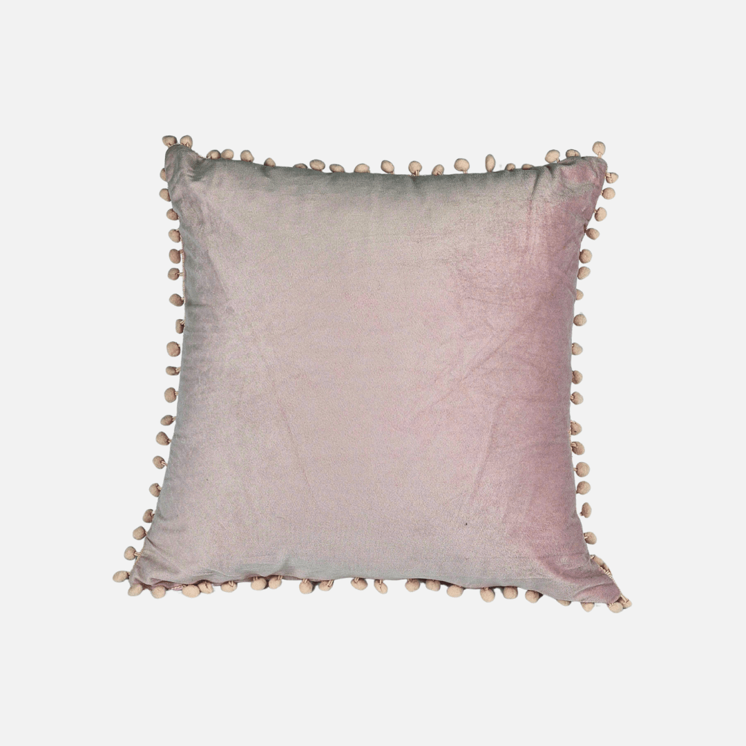 Funda de Cojín con Pompones