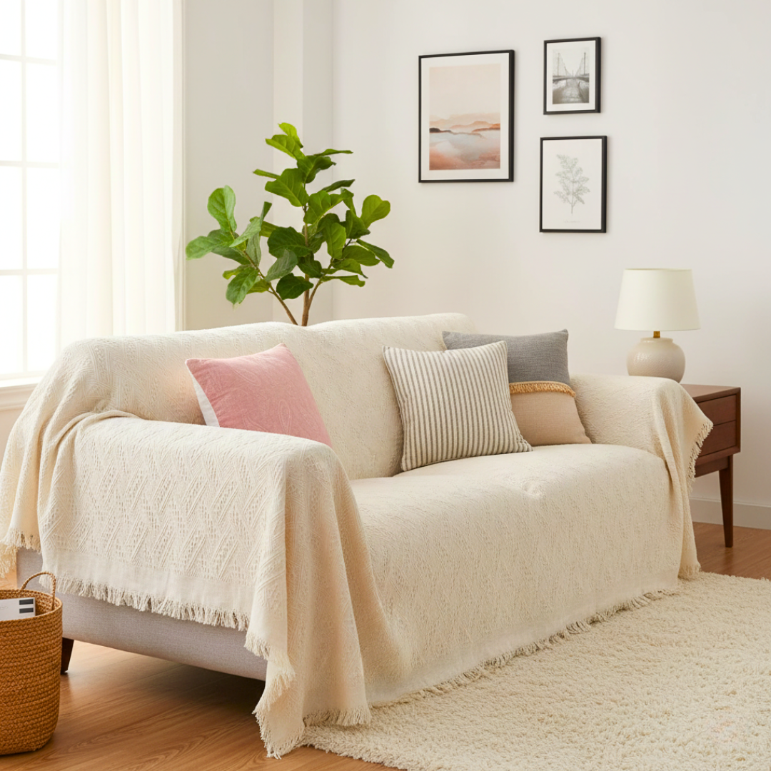 Manta Decorativa para Sofá Unicolor